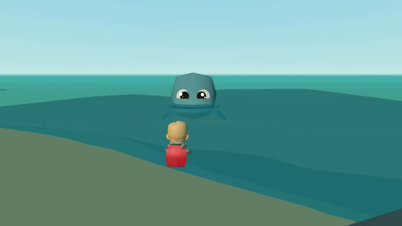After Jonah's story, a whale surfaces off the shore by the lighthouse.